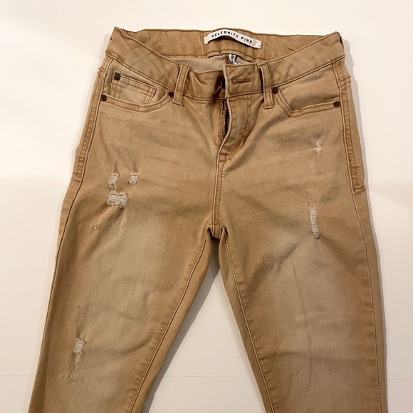 Ripped tan/brown jeans - Picture 1 of 2